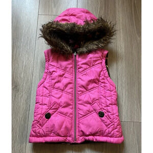 Warmed Cotton Girl Vest Waistcoat Children Outerwear Hooded Winter Coats SZ 6
